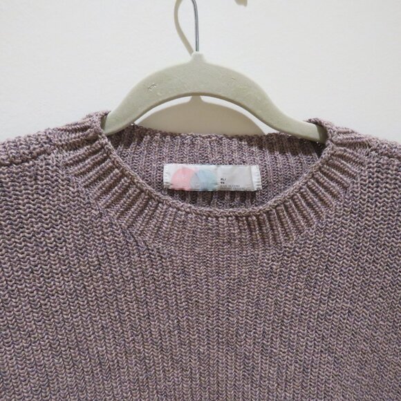 FREE PEOPLE BEACH Freya Ribbed Knit Sweater Top in Cashmere Lilac - Size XL - Picture 3 of 12